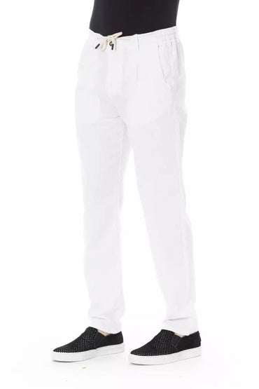 Baldinini Trend Elegant White Cotton Chino Trousers