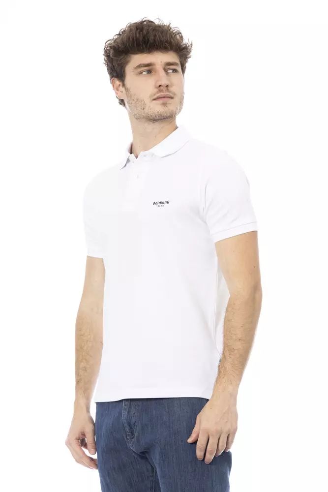 Baldinini Trend weißes Baumwoll-Poloshirt