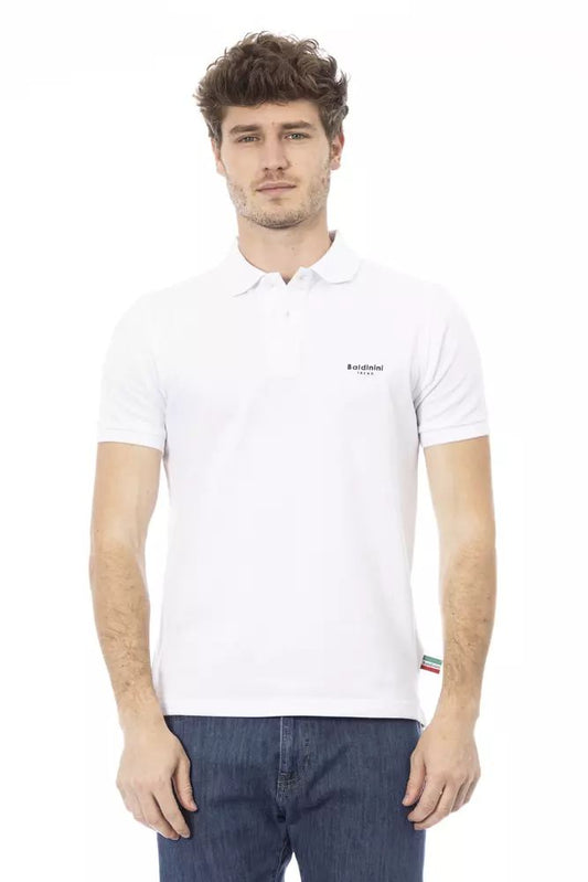 Baldinini Trend weißes Baumwoll-Poloshirt