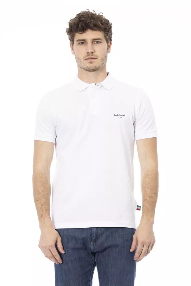 Baldinini Trend weißes Baumwoll-Poloshirt