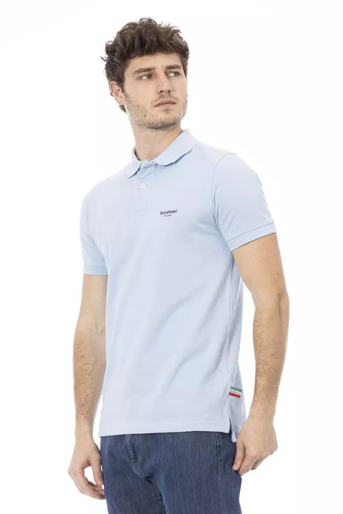 Baldinini Trend Hellblaues Baumwoll-Poloshirt