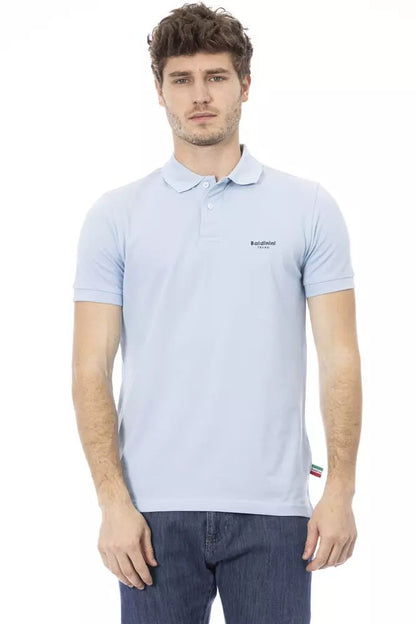 Baldinini Trend Hellblaues Baumwoll-Poloshirt