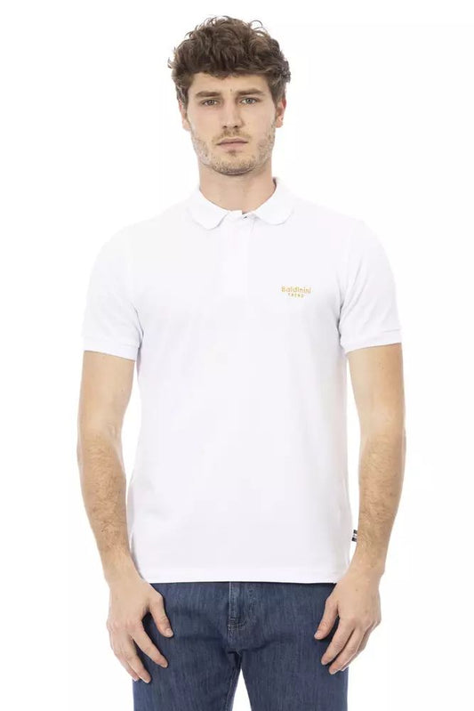 Baldinini Trend weißes Baumwoll-Poloshirt