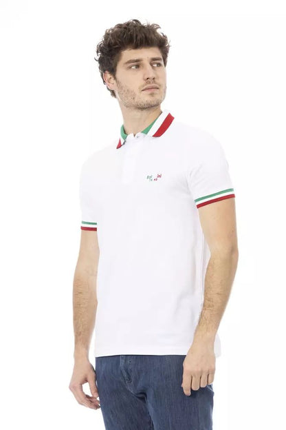 Baldinini Trend weißes Baumwoll-Poloshirt