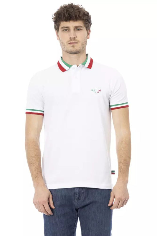 Baldinini Trend weißes Baumwoll-Poloshirt