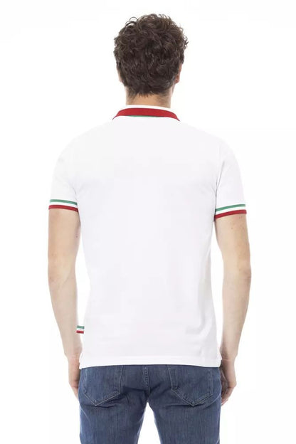 Baldinini Trend weißes Baumwoll-Poloshirt