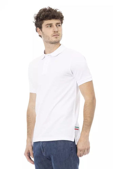 Baldinini Trend weißes Baumwoll-Poloshirt