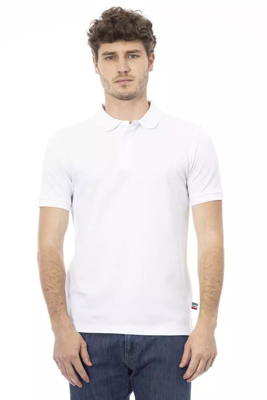 Baldinini Trend weißes Baumwoll-Poloshirt