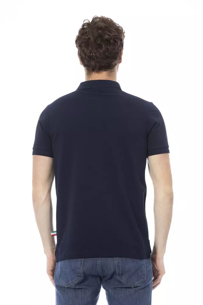 Baldinini Trend Blaues Baumwoll-Poloshirt