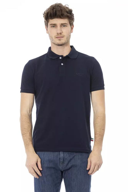 Baldinini Trend Blaues Baumwoll-Poloshirt