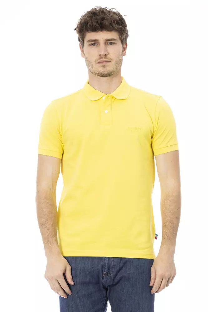 Baldinini Trend Sunshine Yellow Cotton Polo with Chic Embroidery