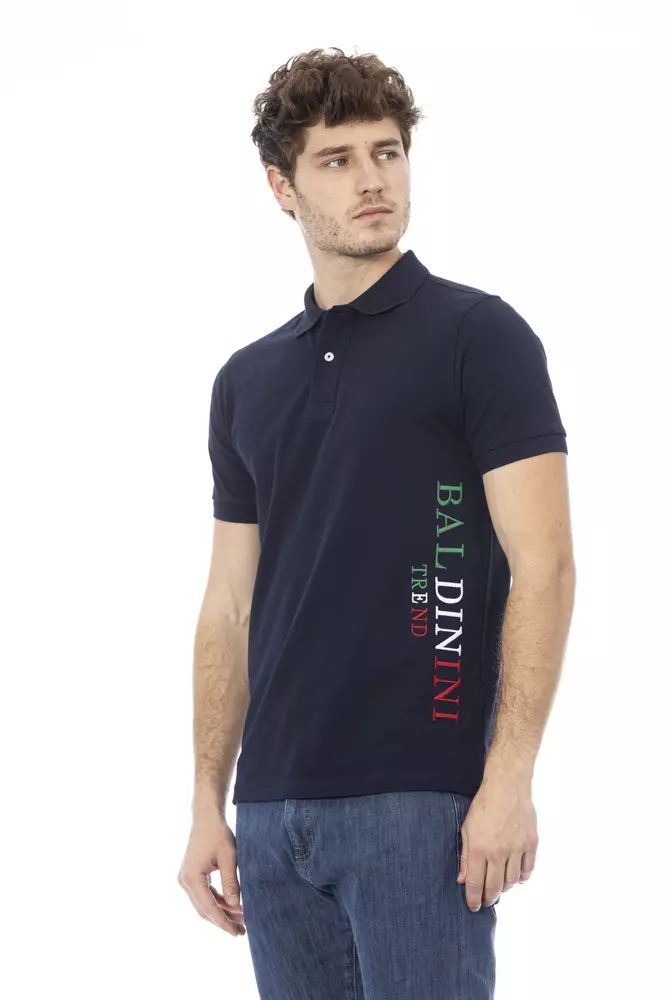 Baldinini Trend Blaues Baumwoll-Poloshirt