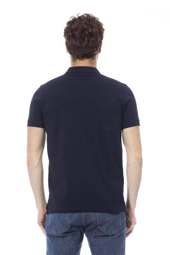 Baldinini Trend Blaues Baumwoll-Poloshirt