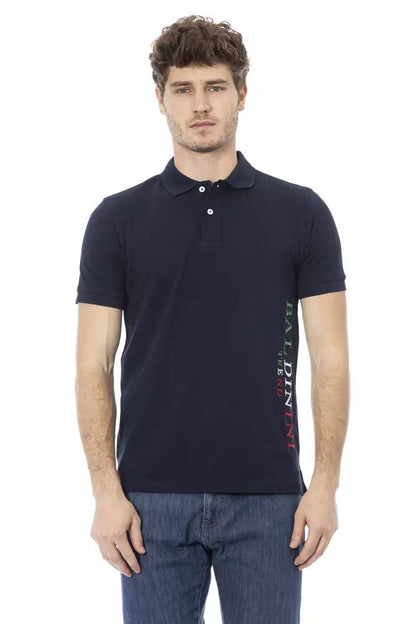 Baldinini Trend Blaues Baumwoll-Poloshirt