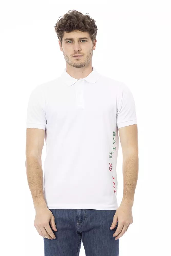 Baldinini Trend weißes Baumwoll-Poloshirt