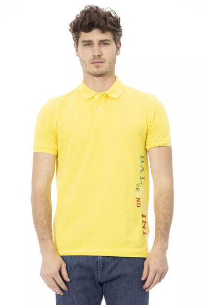 Baldinini Trend Chic Yellow Short Sleeve Cotton Polo