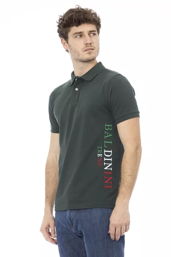 Baldinini Trend grünes Baumwoll-Poloshirt