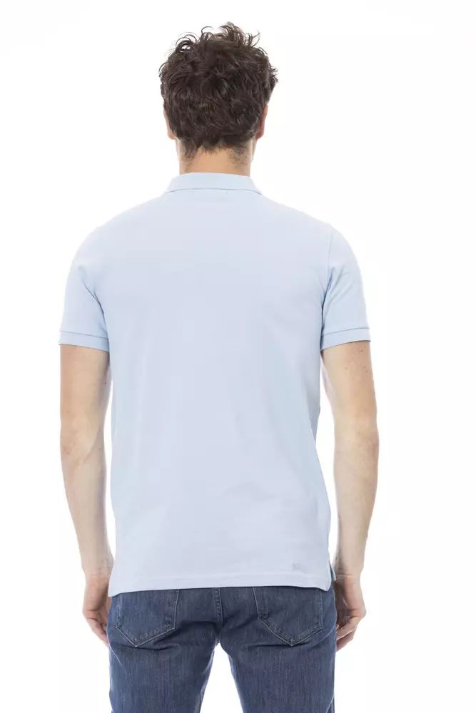 Baldinini Trend Hellblaues Baumwoll-Poloshirt