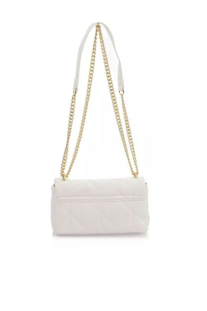 Baldinini Trend Chic White Leather Shoulder Flap Bag