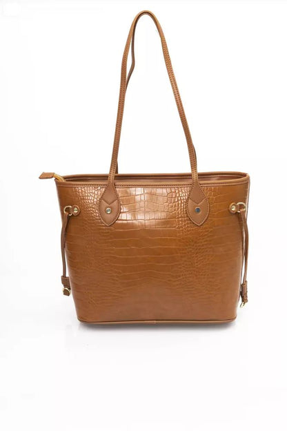 Baldinini Trend Chic Golden Detail Brown Shoulder Bag