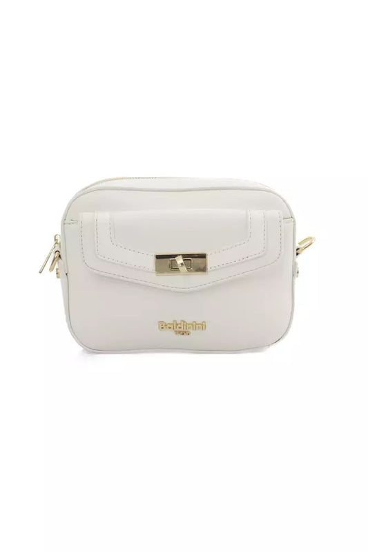 Baldinini Trend Elegant Golden-Detailed White Shoulder Bag