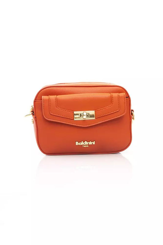 Baldinini Trend Exquisite Red Shoulder Zip Bag with Golden Details