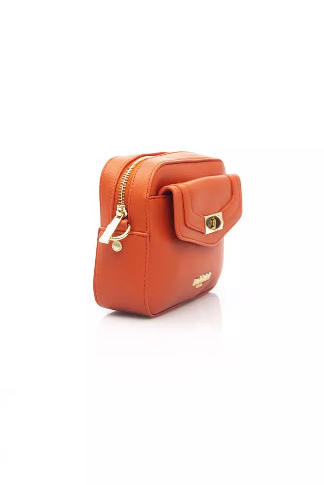 Baldinini Trend Exquisite Red Shoulder Zip Bag with Golden Details