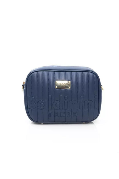 Baldinini Trend Elegant Blue Shoulder Bag with Golden Accents