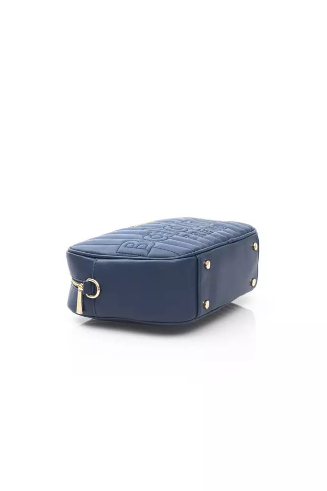 Baldinini Trend Elegant Blue Shoulder Bag with Golden Accents