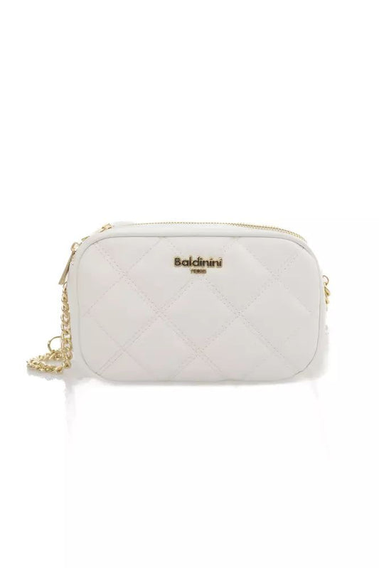 Baldinini Trend Elegant White Double Compartment Shoulder Bag