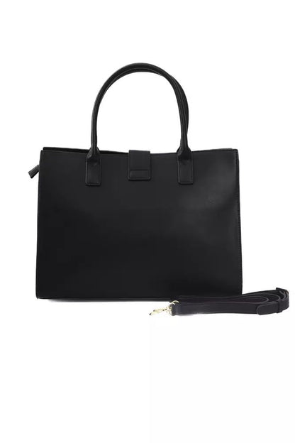 Baldinini Trend Elegant Black Shoulder Bag with Golden Accents