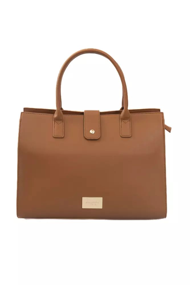 Baldinini Trend Elegant Brown Shoulder Bag with Golden Accents