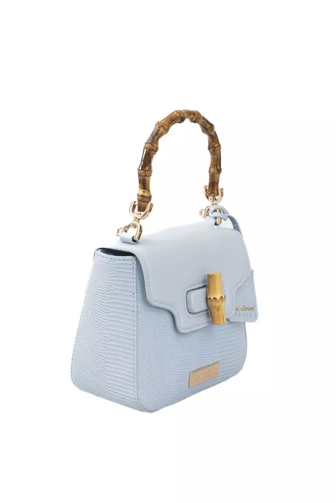 Baldinini Trend Elegant Light Blue Shoulder Bag with Golden Accents