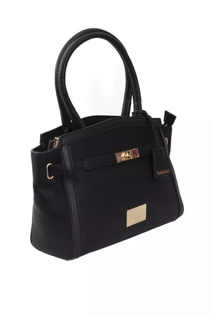 Baldinini Trend Elegant Black Shoulder Bag with Golden Accents