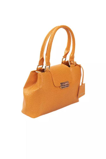 Baldinini Trend Chic Orange Shoulder Flap Bag with Golden Accents