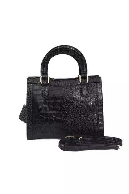 Baldinini Trend Elegant Black Shoulder Bag with Golden Accents