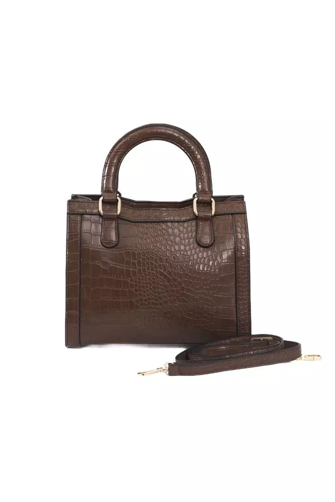 Baldinini Trend Elegant Brown Shoulder Bag with Golden Accents