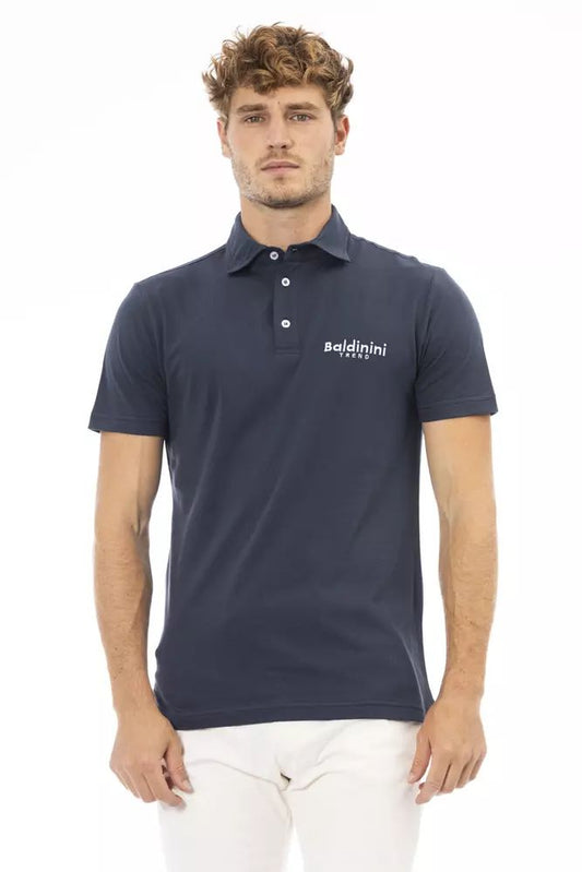 Baldinini Trend Blaues Baumwoll-Poloshirt