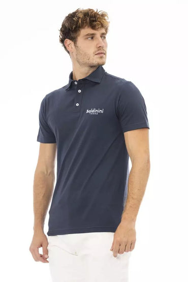 Baldinini Trend Blaues Baumwoll-Poloshirt