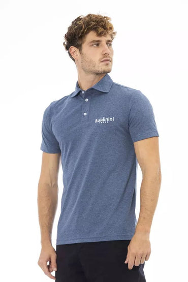 Baldinini Trend Blaues Baumwoll-Poloshirt