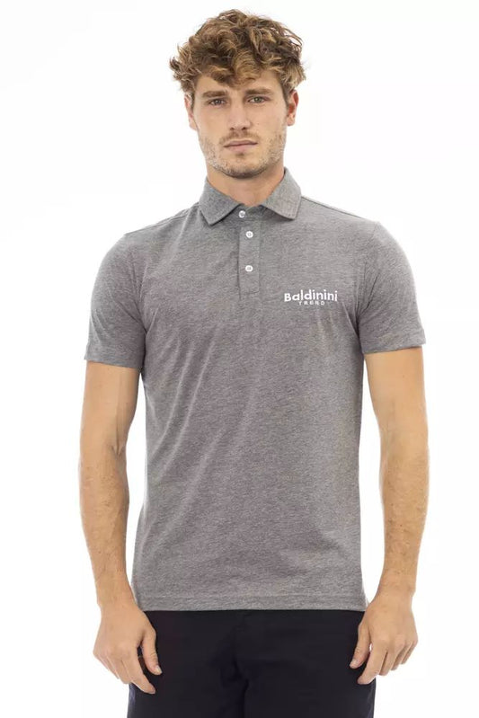 Baldinini Trend Graues Baumwoll-Poloshirt