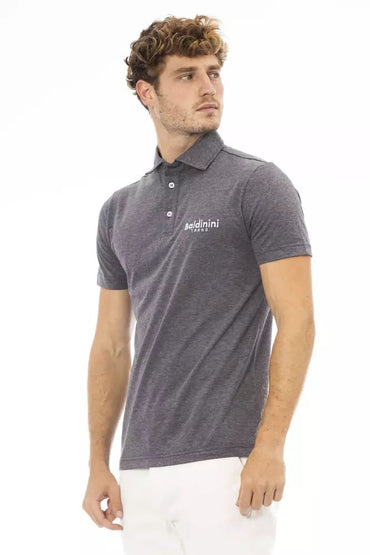 Baldinini Trend Graues Baumwoll-Poloshirt