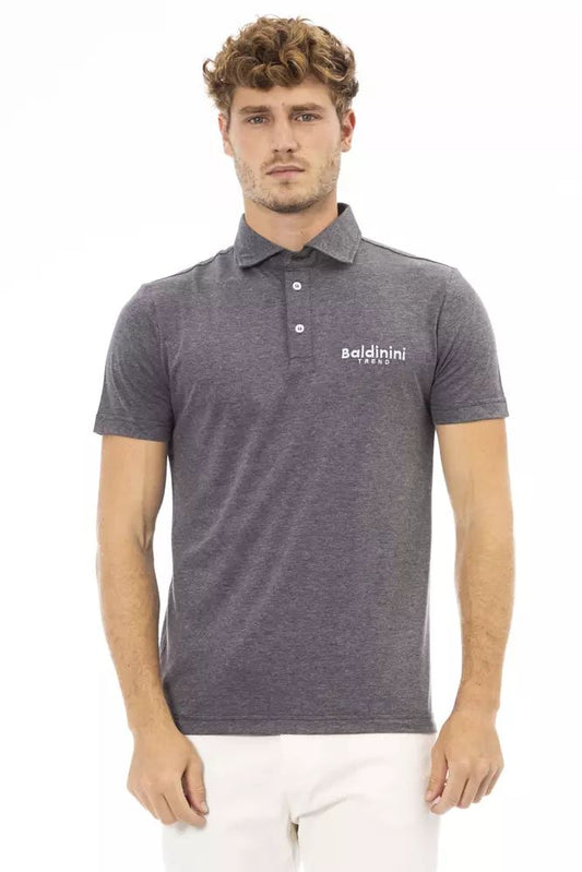 Baldinini Trend Graues Baumwoll-Poloshirt