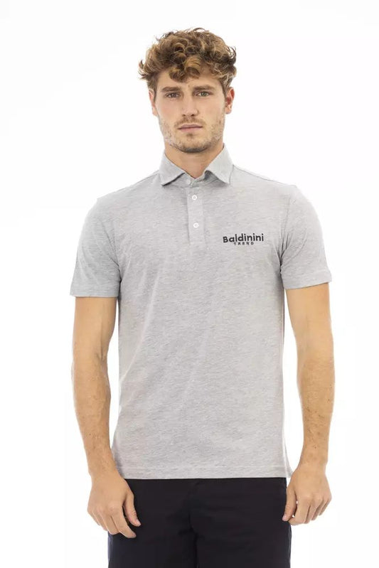 Baldinini Trend Graues Baumwoll-Poloshirt