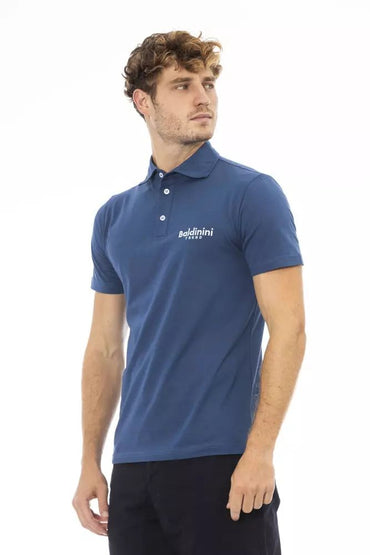 Baldinini Trend Blaues Baumwoll-Poloshirt