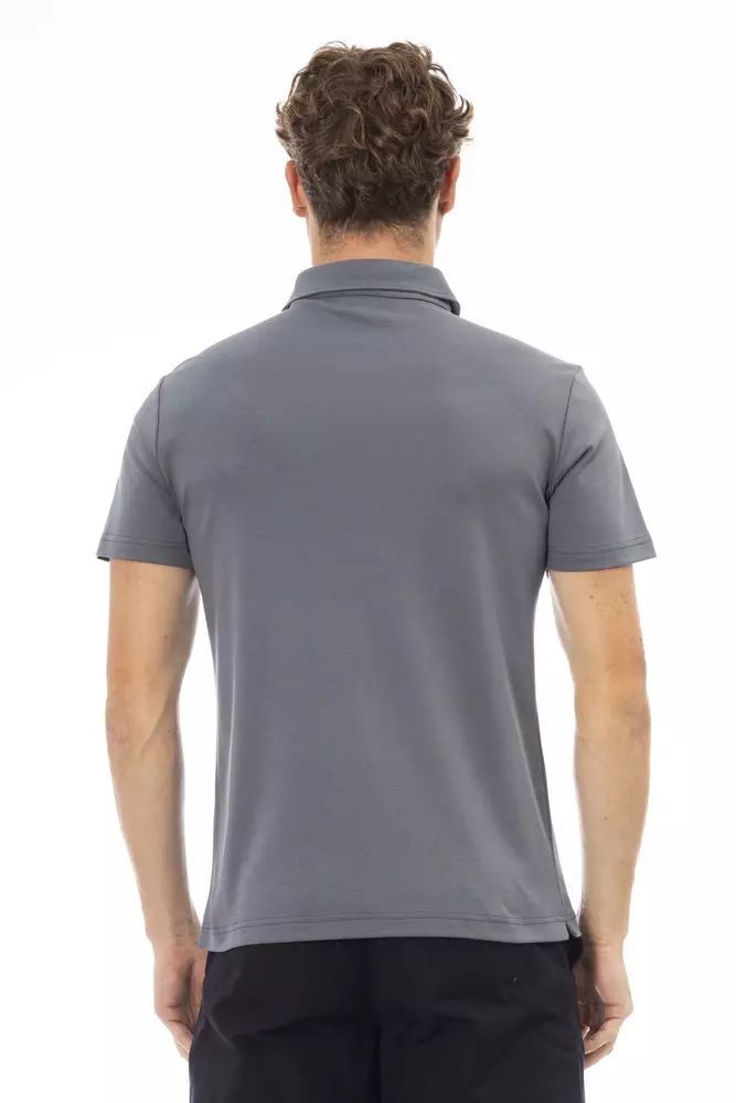 Baldinini Trend Graues Baumwoll-Poloshirt