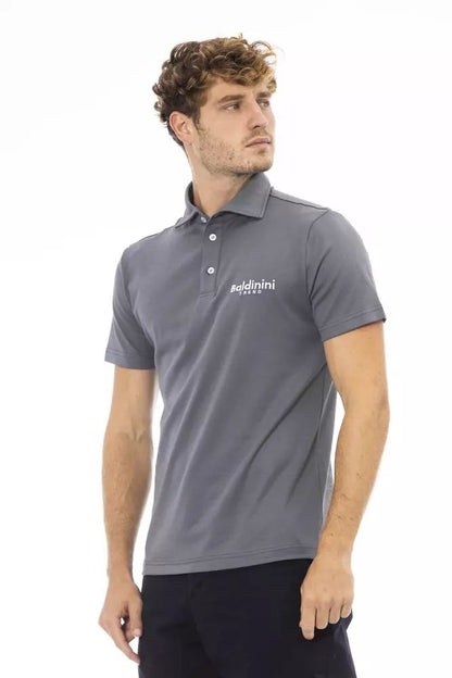 Baldinini Trend Graues Baumwoll-Poloshirt