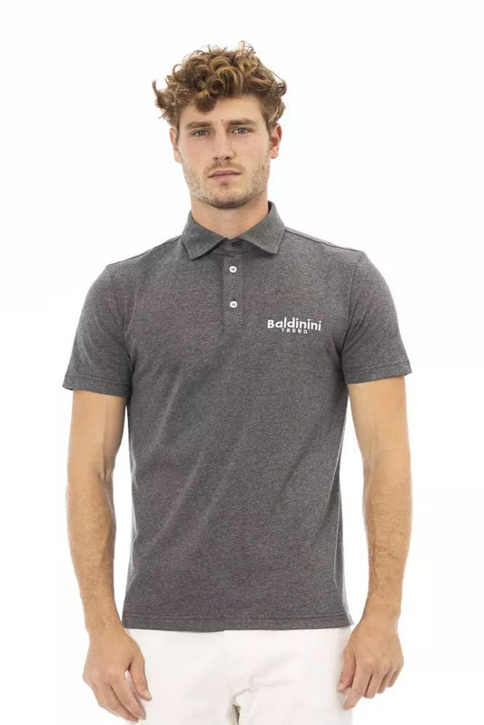 Baldinini Trend Graues Baumwoll-Poloshirt