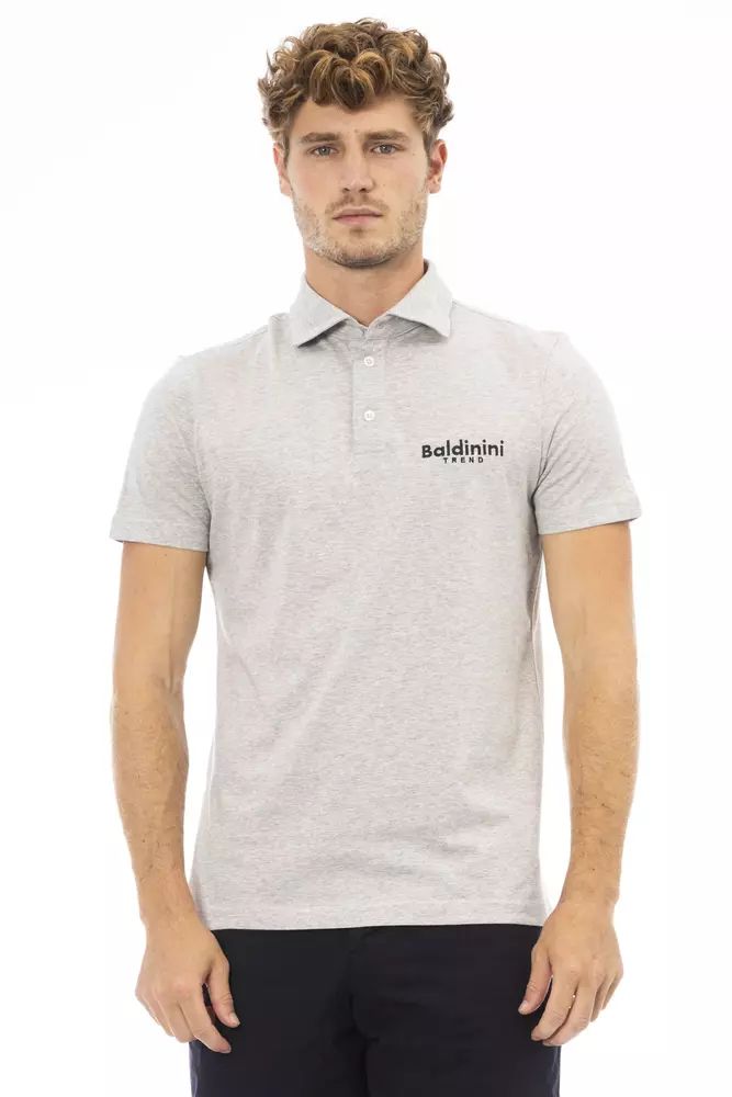 Baldinini Trend Graues Baumwoll-Poloshirt