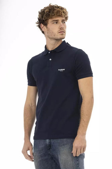 Baldinini Trend Blaues Baumwoll-Poloshirt